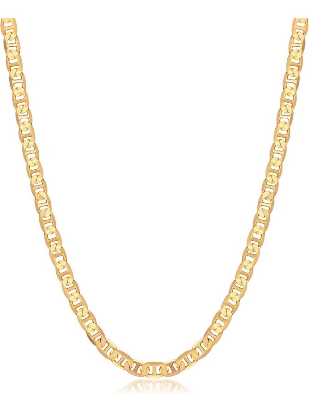 Elegant 18K Gold Plated Mariner Chain Necklace for Women - Flat Marina Style